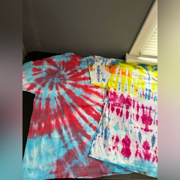 Lot Of 2 Men's XL  Tie Dye T Shirts Colorful Cotton Hippie Boho Grunge Festival - Picture 1 of 11